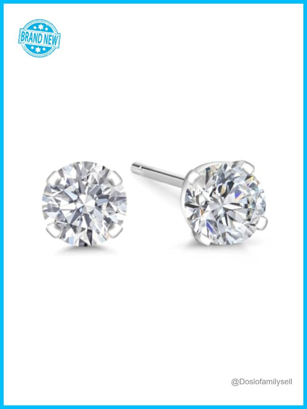 14K Gold Lab Grown Diamond Stud Earrings Silicone Push Back